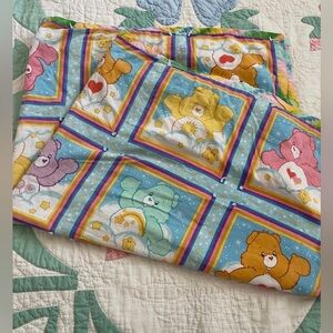 Care-Bears baby quilt blanket vintage fabric